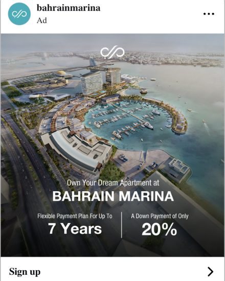 Destination-led lead ad.