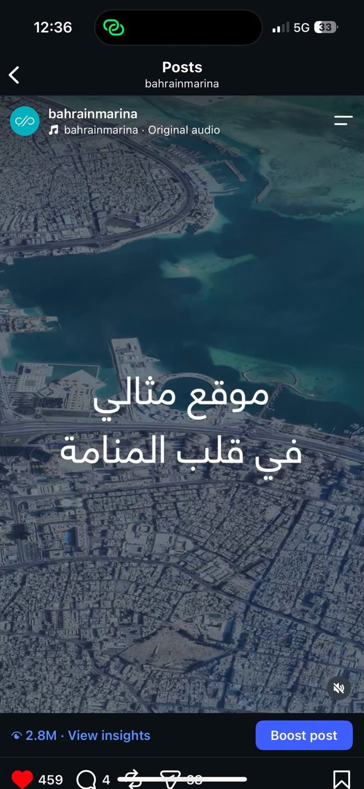 The location-hook reel: 2.8 million views, the best-performing post to date.